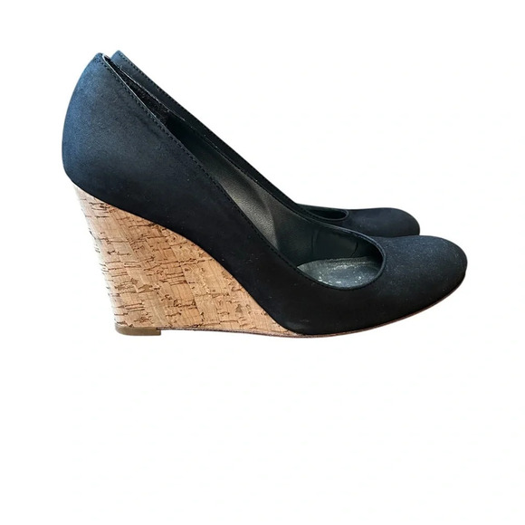 Stuart Weitzman Womens Swoon Black Wedge Heels Shoes - Picture 8 of 10